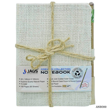 jags-mumbai Formal Diary Burlap Jute Notebook journal aesthetic | A6 I undated journal eco-friendly