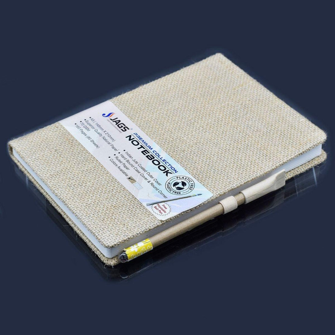 jags-mumbai Formal Diary Burlap Jute Notebook journal aesthetic | A6 I undated journal eco-friendly