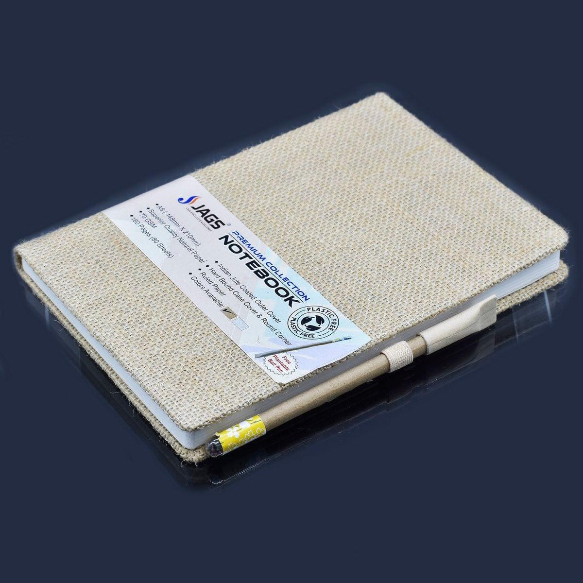 jags-mumbai Formal Diary Burlap Jute Notebook journal aesthetic | A6 I undated journal eco-friendly