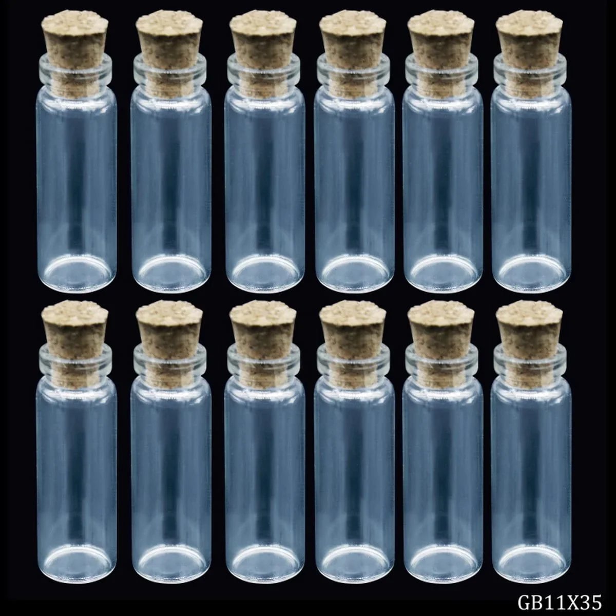 jags-mumbai Glass Messages Bottle Glass Messages Bottle 11x35 12pcs Set GB11X35