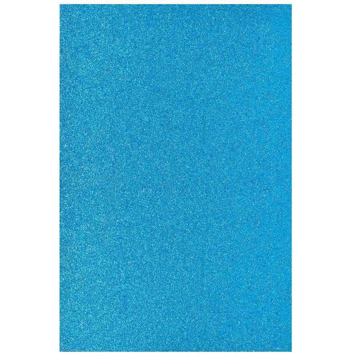 jags-mumbai Glitter Paper & Foam Sheet A4 Glitter Foam Sheet With Sticker Sky Blue 26164SBL