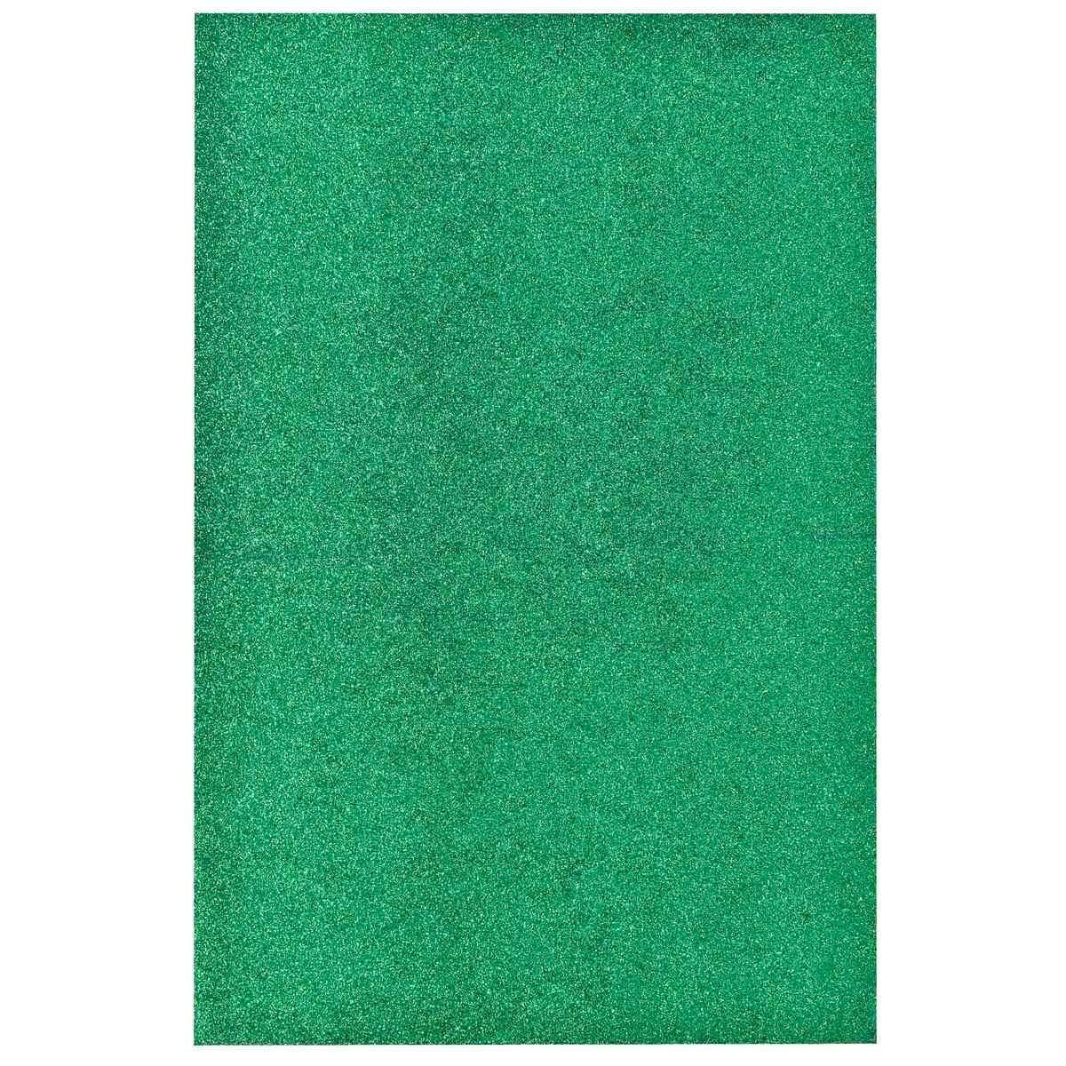 jags-mumbai Glitter Paper & Foam Sheet A4 Glitter Foam Sheet Without Sticke Green 00196GN