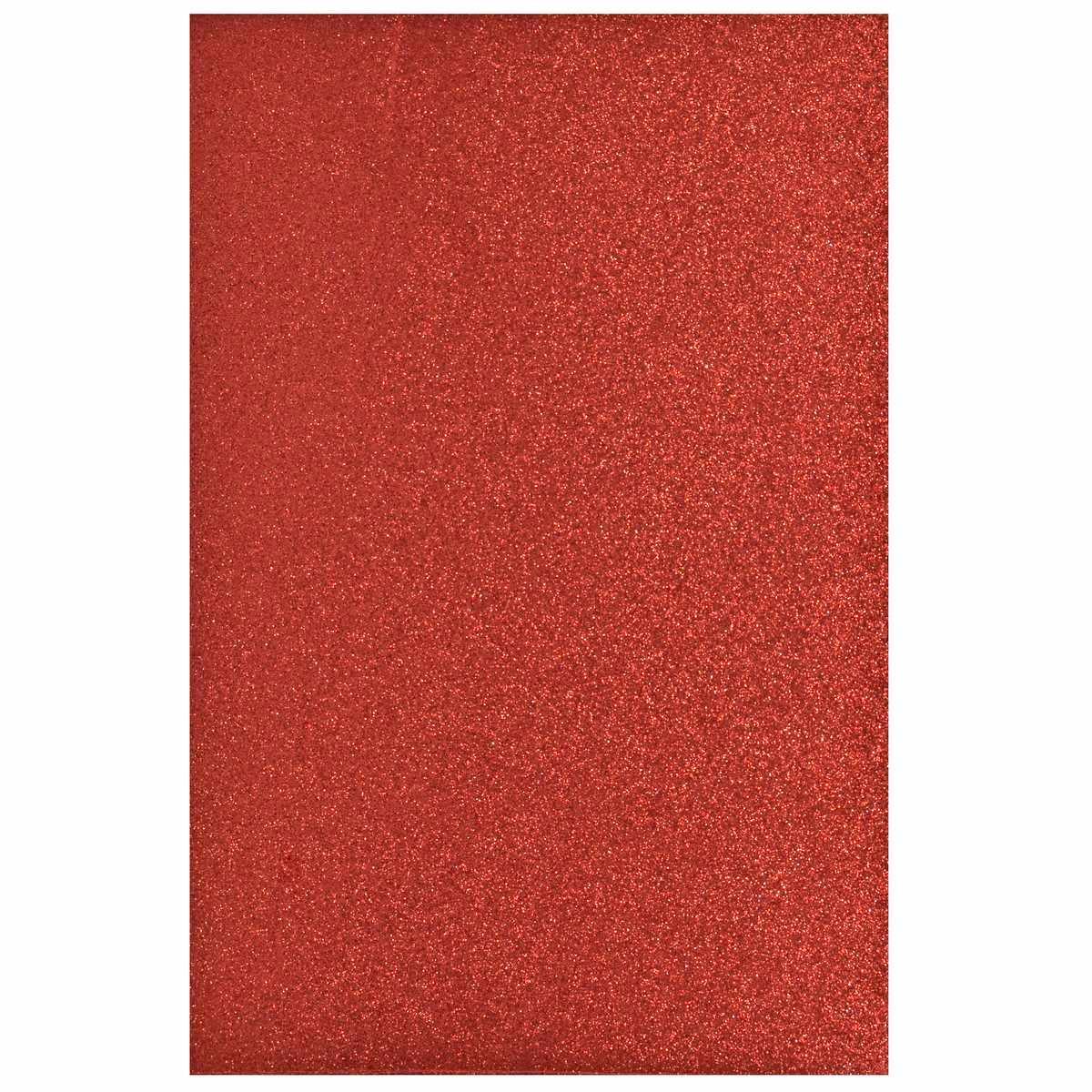 jags-mumbai Glitter Paper & Foam Sheet A4 Glitter Foam Sheet Without Sticker Red 00196RD