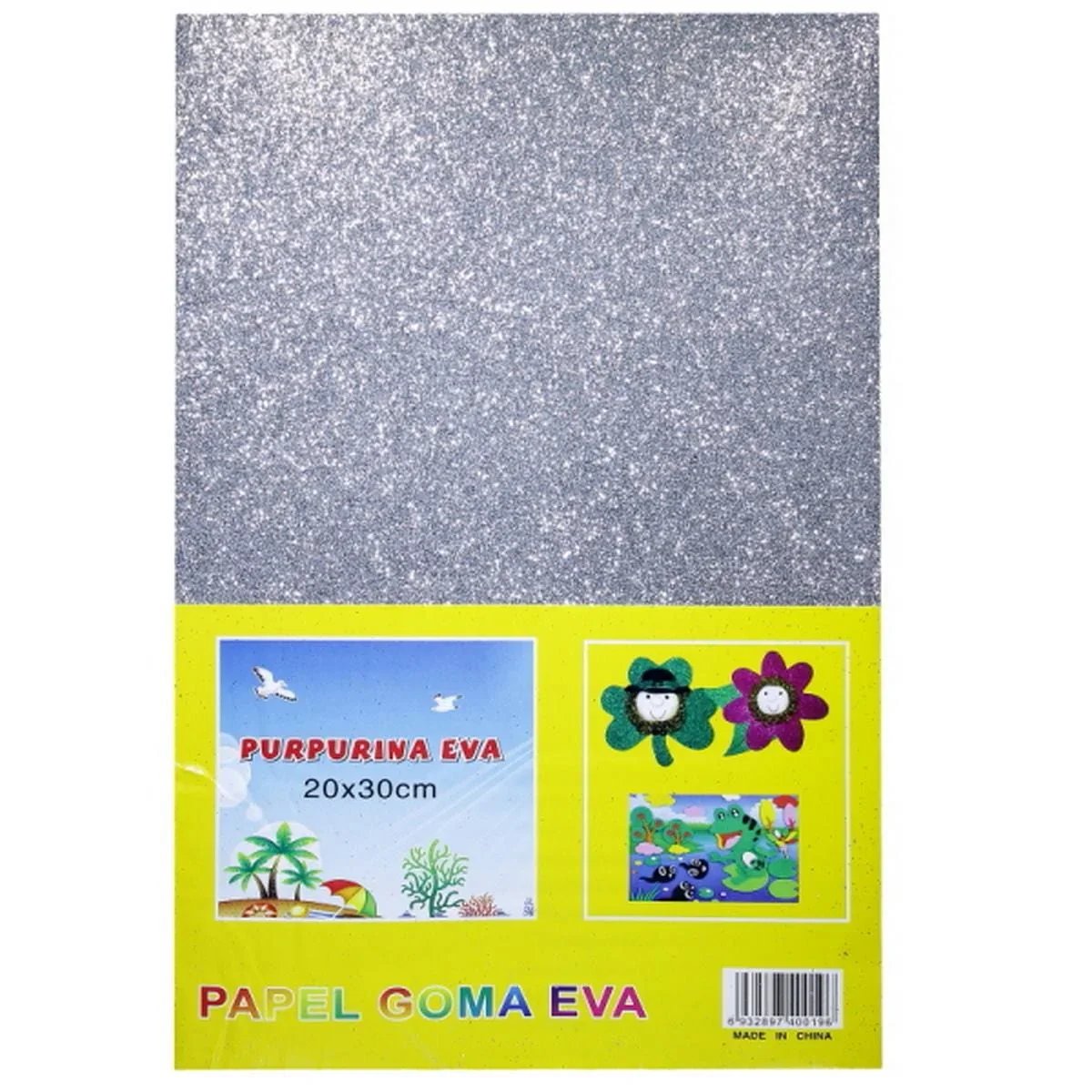 jags-mumbai Glitter Paper & Foam Sheet A4 Glitter Foam Sheet Without Stk Silver 00196SR