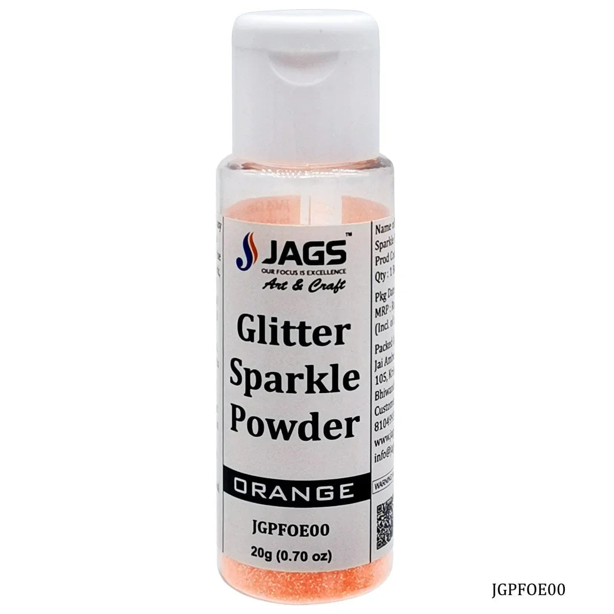 jags-mumbai Glitter Powder Jags Glitter Powder Flouresnt Orange 20gm