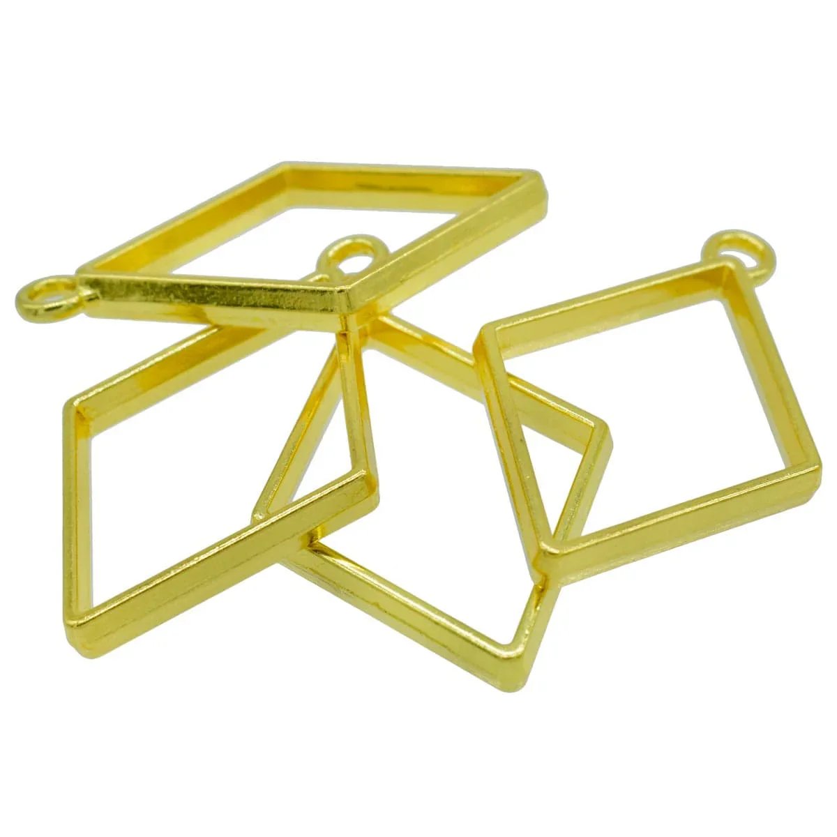 jags-mumbai Lamps & Lanterns Diy Metal Imitation 4Pc Rhombus Gold JRDA04