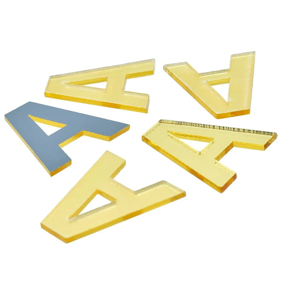 jags-mumbai MDF & wooden Crafts Acrylic Alphabet Gold A 5Pcs Set