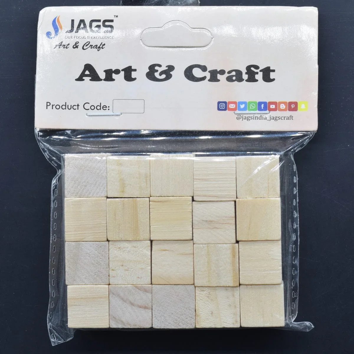jags-mumbai MDF & wooden Crafts (Super Sturdy) Wooden block Square 1.5 cm 20 Pieces