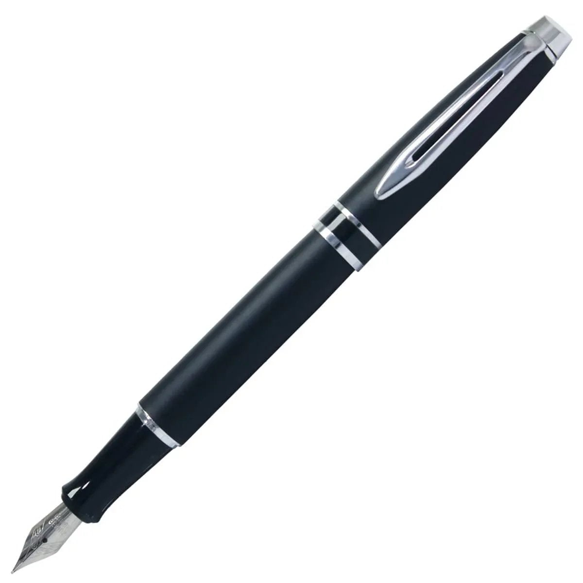 jags-mumbai Miniature "Elegant Fountain Pen: Black with Silver Clip - Model 181FPBKSC"