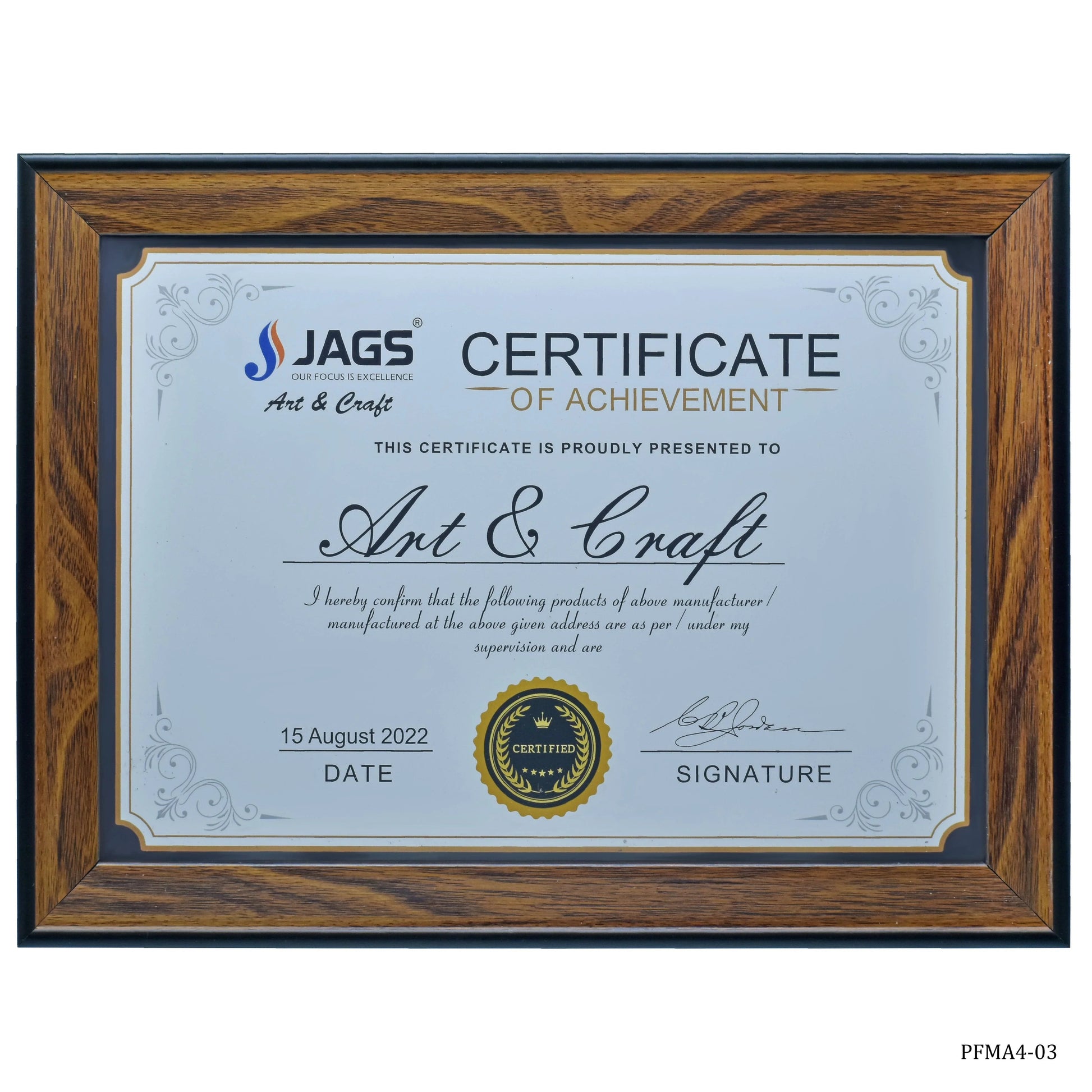 jags-mumbai Mould A4 Moulding Brown Photo Frame PFMA4-03