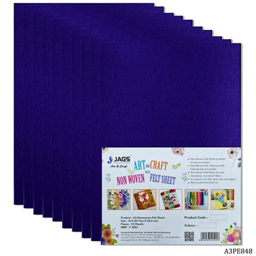 jags-mumbai Non-Woven & Felt Sheets A3 Nonwoven Felt Sheet Purple A3PE848
