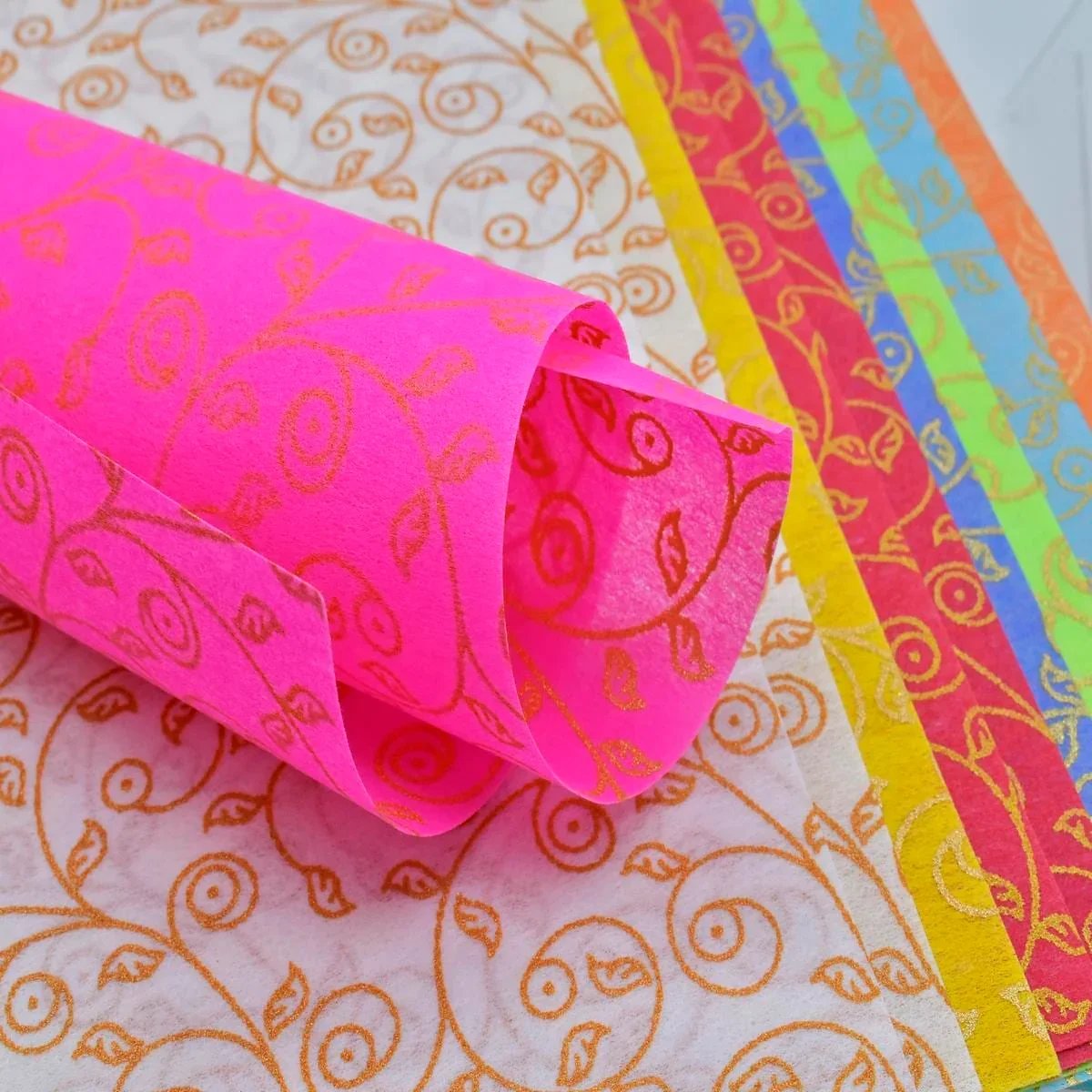 jags-mumbai Non-Woven & Felt Sheets A4 Non Woven Paper Floral Leaf NO-3201 A4 WF-9