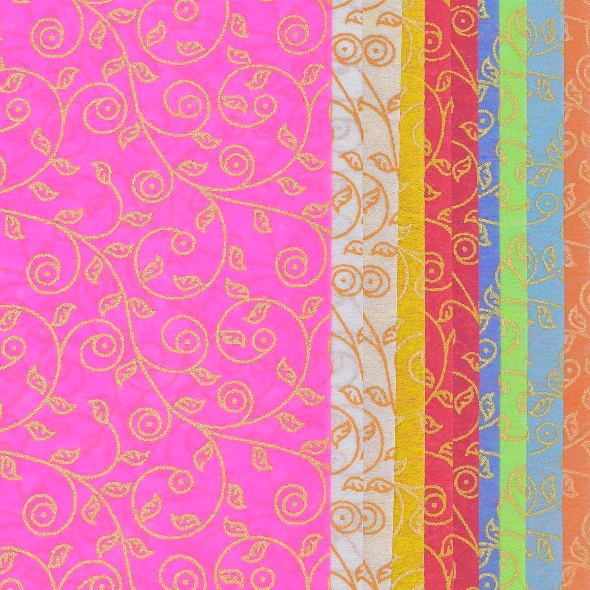 jags-mumbai Non-Woven & Felt Sheets A4 Non Woven Paper Floral Leaf NO-3201 A4 WF-9