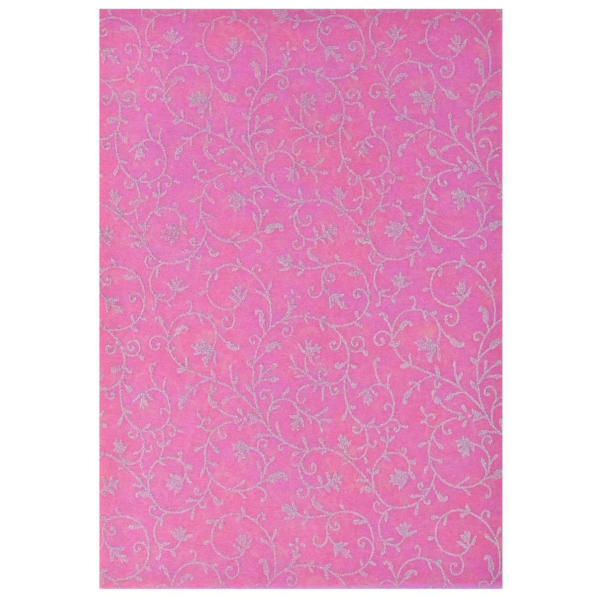 jags-mumbai Non-Woven & Felt Sheets A4 Non Woven Paper Floral Leaf NO-615(G) A4 WF-3