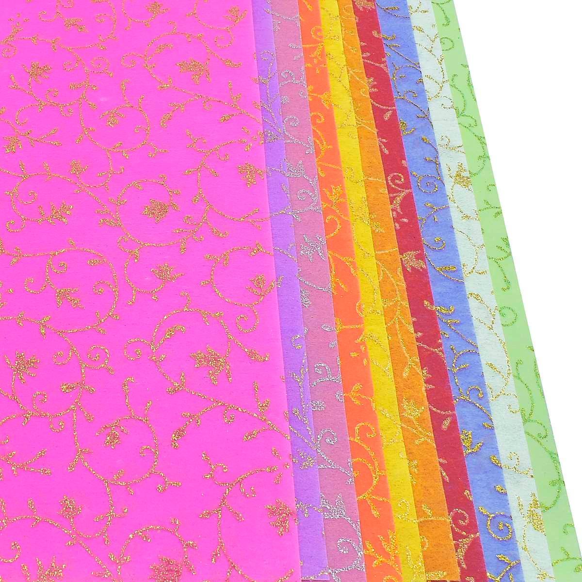 jags-mumbai Non-Woven & Felt Sheets A4 Non Woven Paper Floral Leaf NO-615(G) A4 WF-3