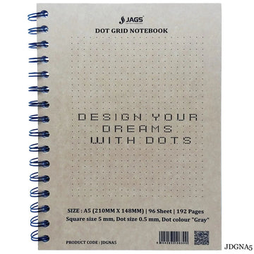 jags-mumbai Notebooks & Diaries Jags Dot Grid Notebook Craft Cover 192Sheet 80Gsm A5