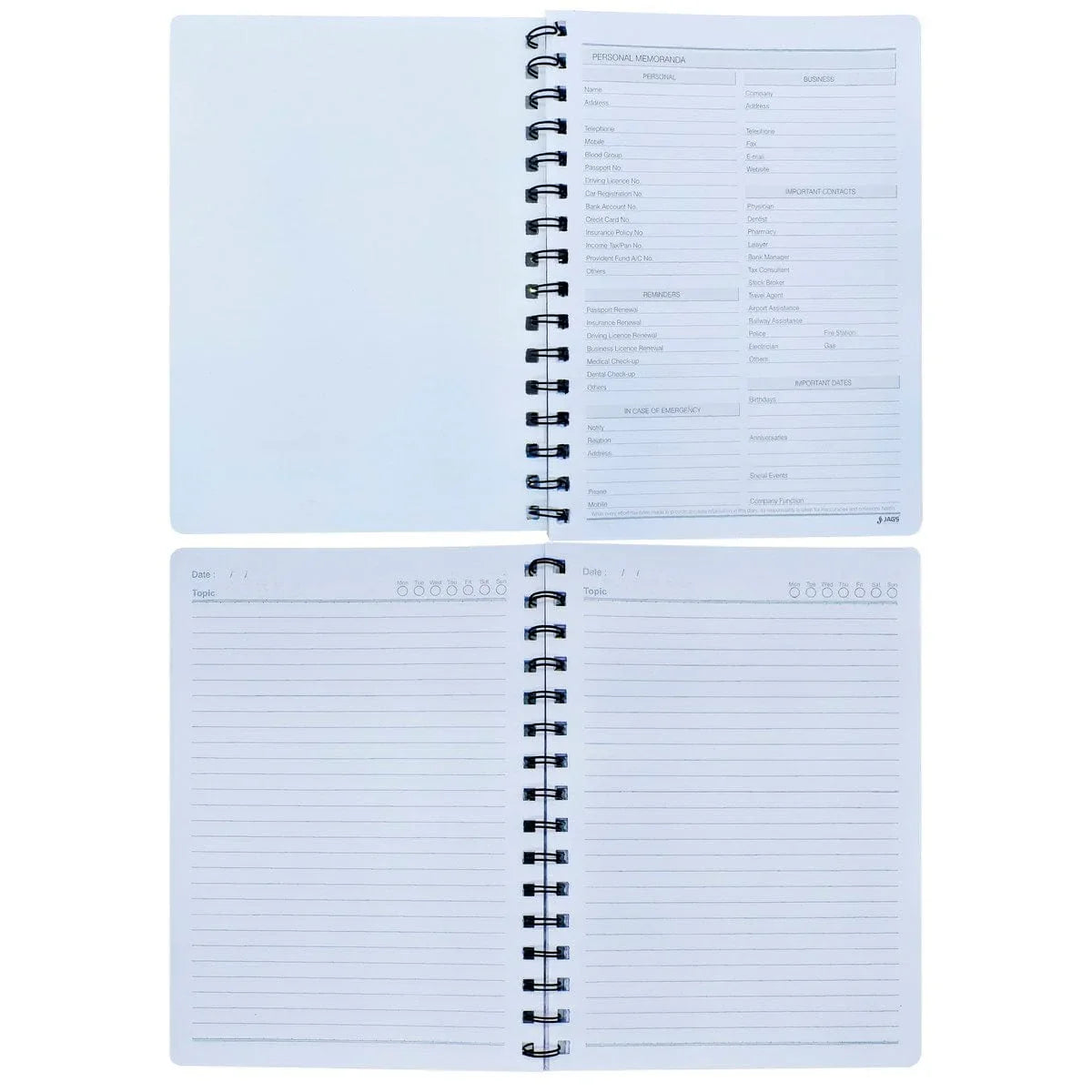 jags-mumbai Notebooks & Diaries Jags Spiral Notebook Minimal Portfolio Modern160Pgs