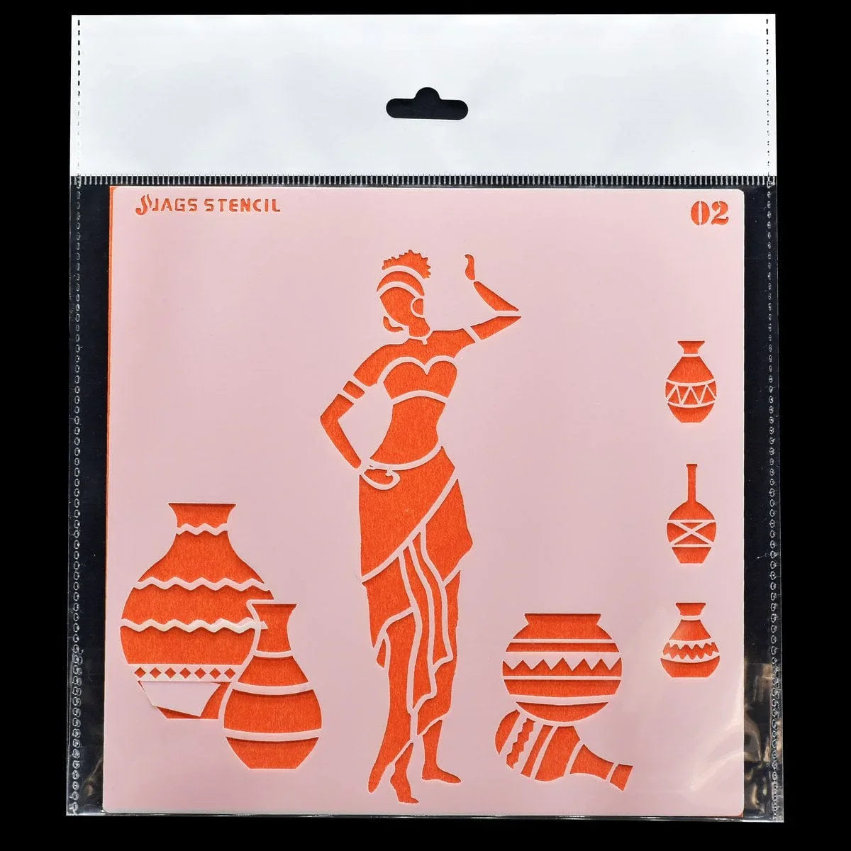 jags-mumbai Paint & Colours Jags Stencil Plastic 6x6 1Pcs 2 No JSP6X6-2