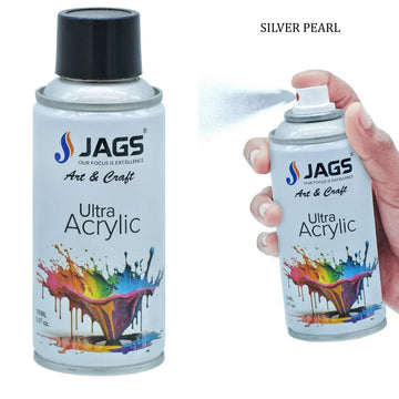 jags-mumbai Paint & Colours Premium Silver Pearl Acrylic Spray Paint - 150ml Ultra Coverage