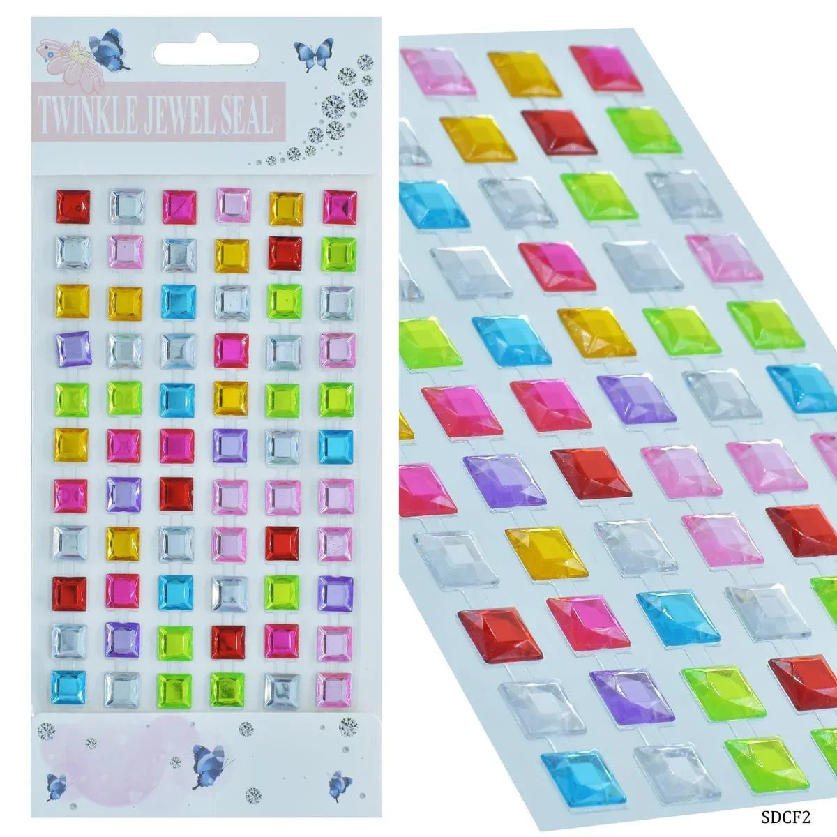 jags-mumbai Pearl & Diamond Stickers Multi Square Diamond Stickers