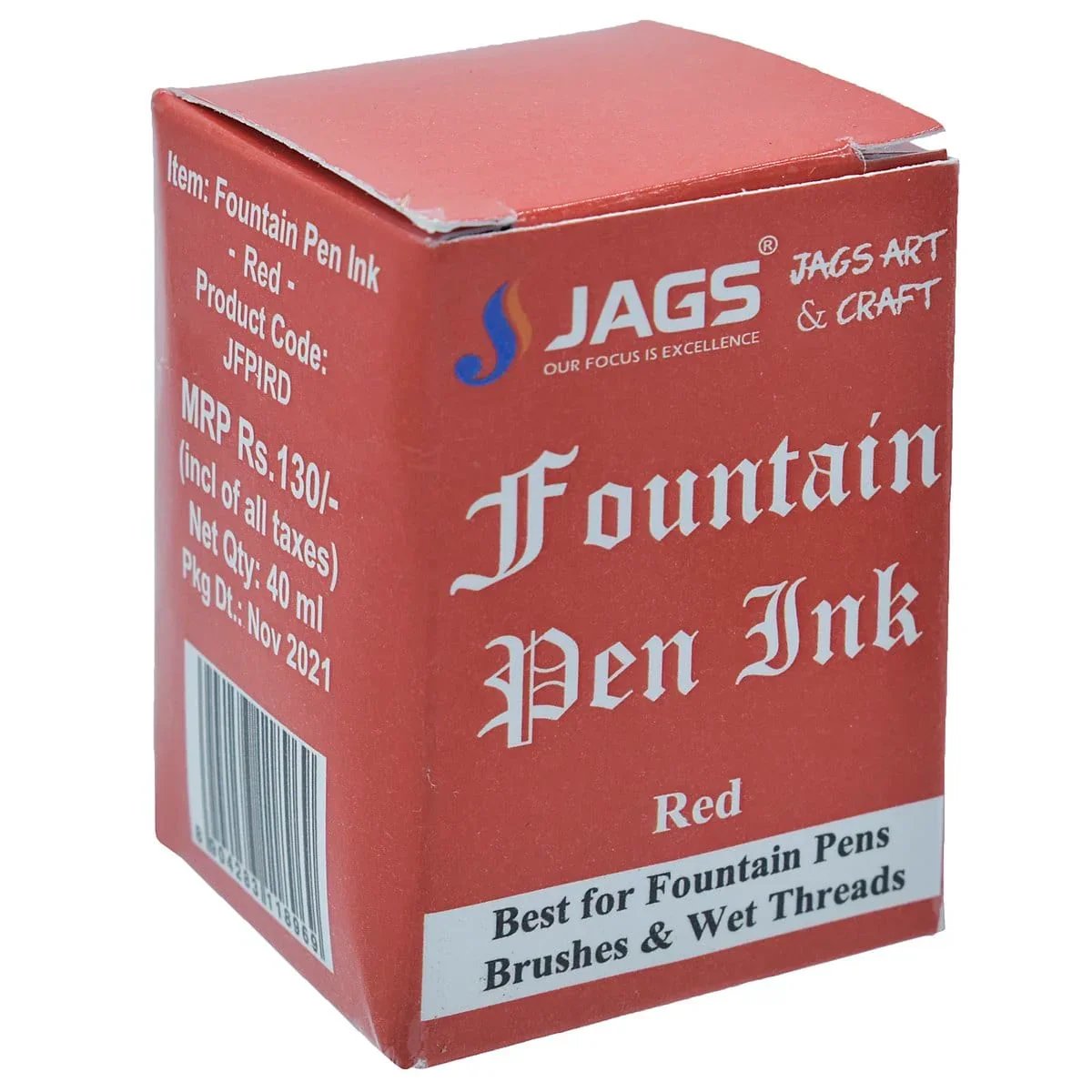 jags-mumbai Pen Jags Fountain Pen Ink Bottle 40ML Red
