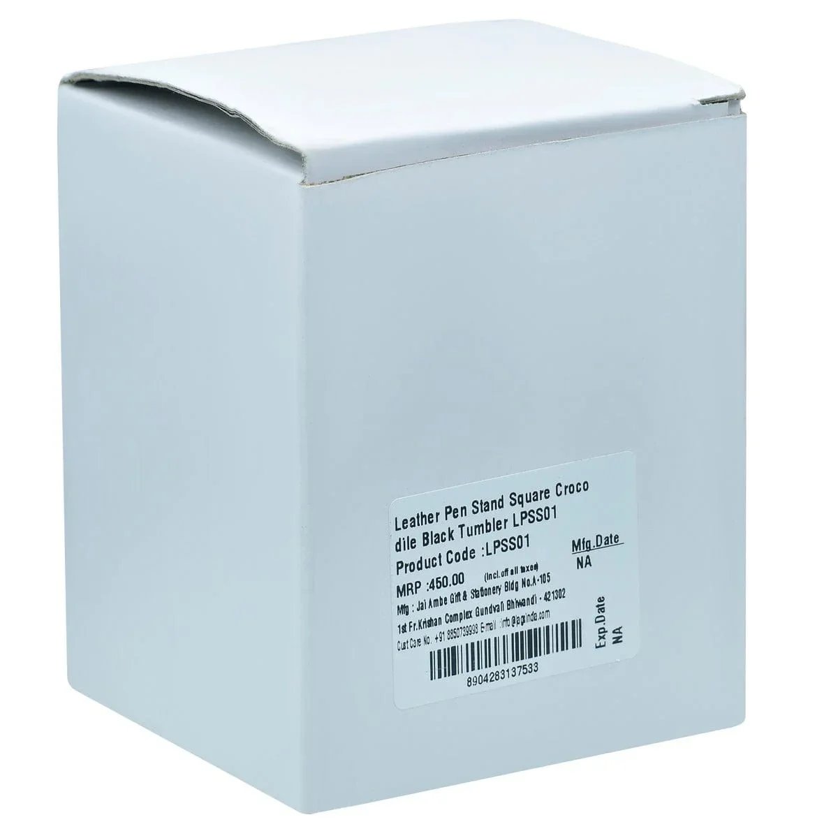 jags-mumbai Pen Stand Leather Pen Stand Square Crocodile Black Tumbler