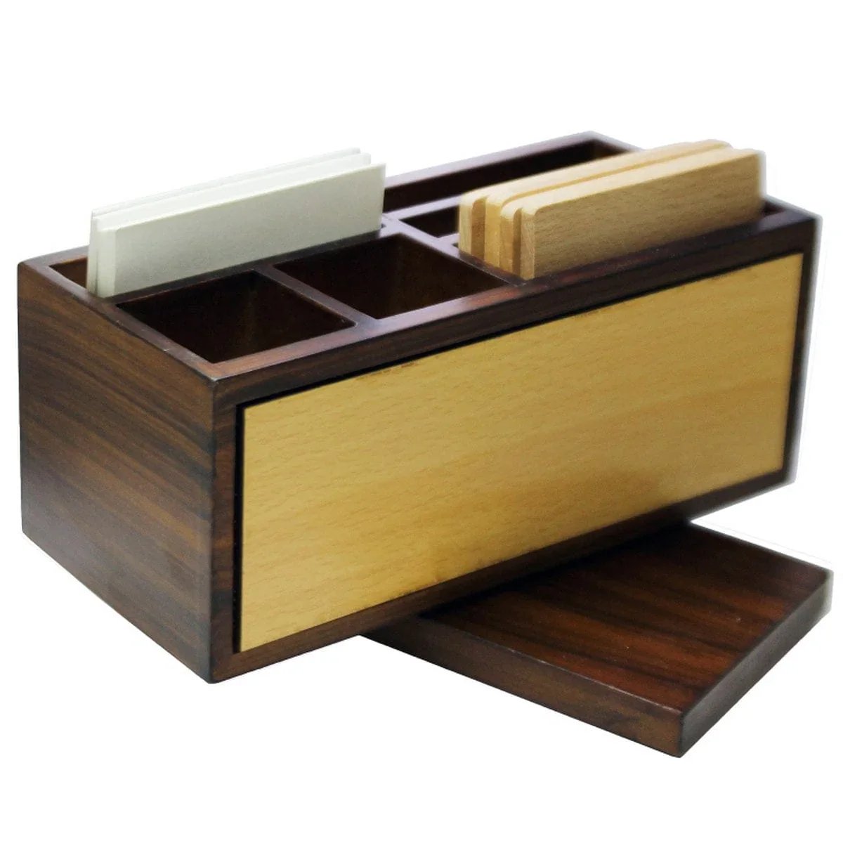 jags-mumbai Pen Stand Wooden Revolving Pen Stand With Coster JP33