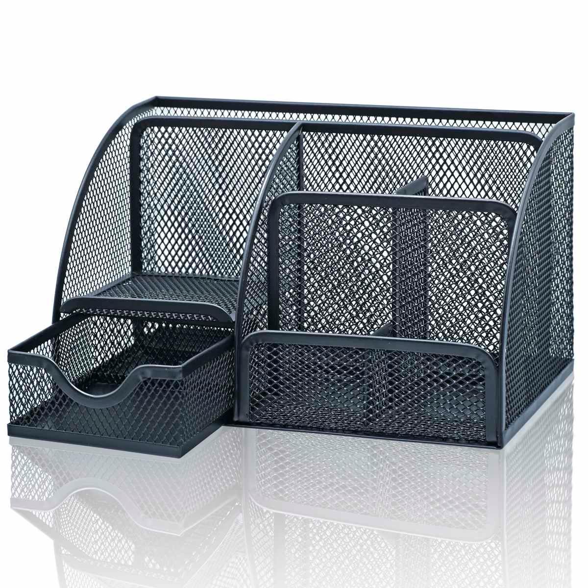 jags-mumbai Pen Stands Metal Pen Stand 7In1 Black