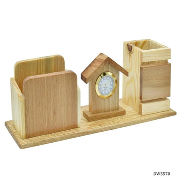 jags-mumbai Pen Stands Wooden Table Top Pen Stand & Mobile Holder DW5570