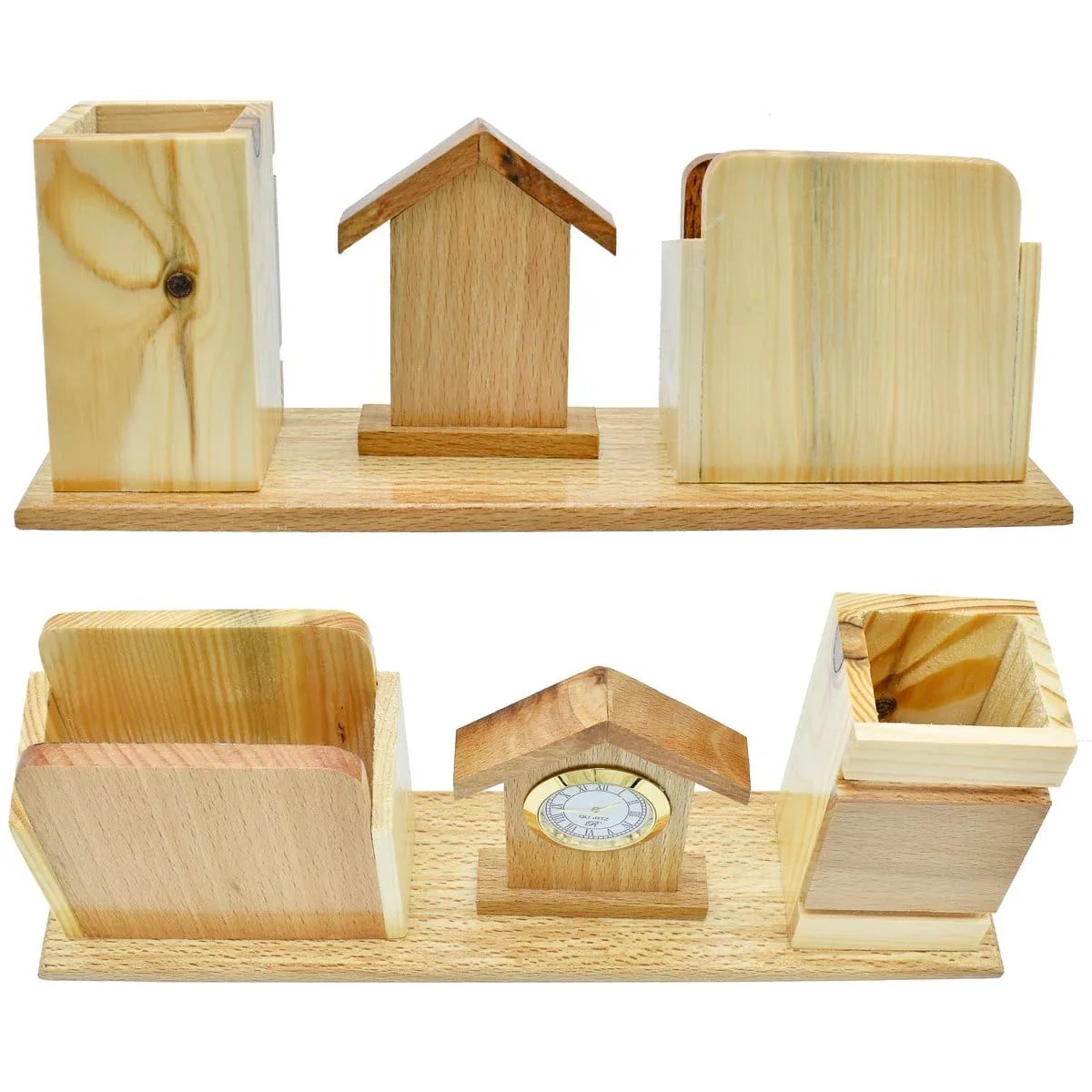 jags-mumbai Pen Stands Wooden Table Top Pen Stand & Mobile Holder DW5570