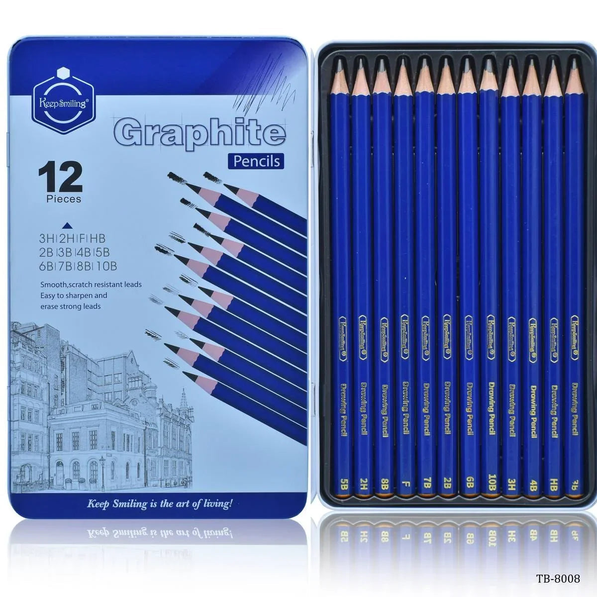 jags-mumbai Pencil Graphite Pencils 12 pics Set Matel Tin Box