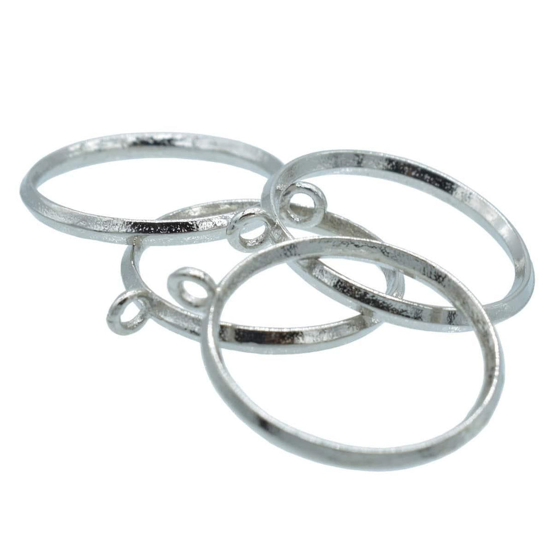 jags-mumbai Resin Accessories And More Diy Metal Imitation 4Pcs Silver Round Big JRDA19