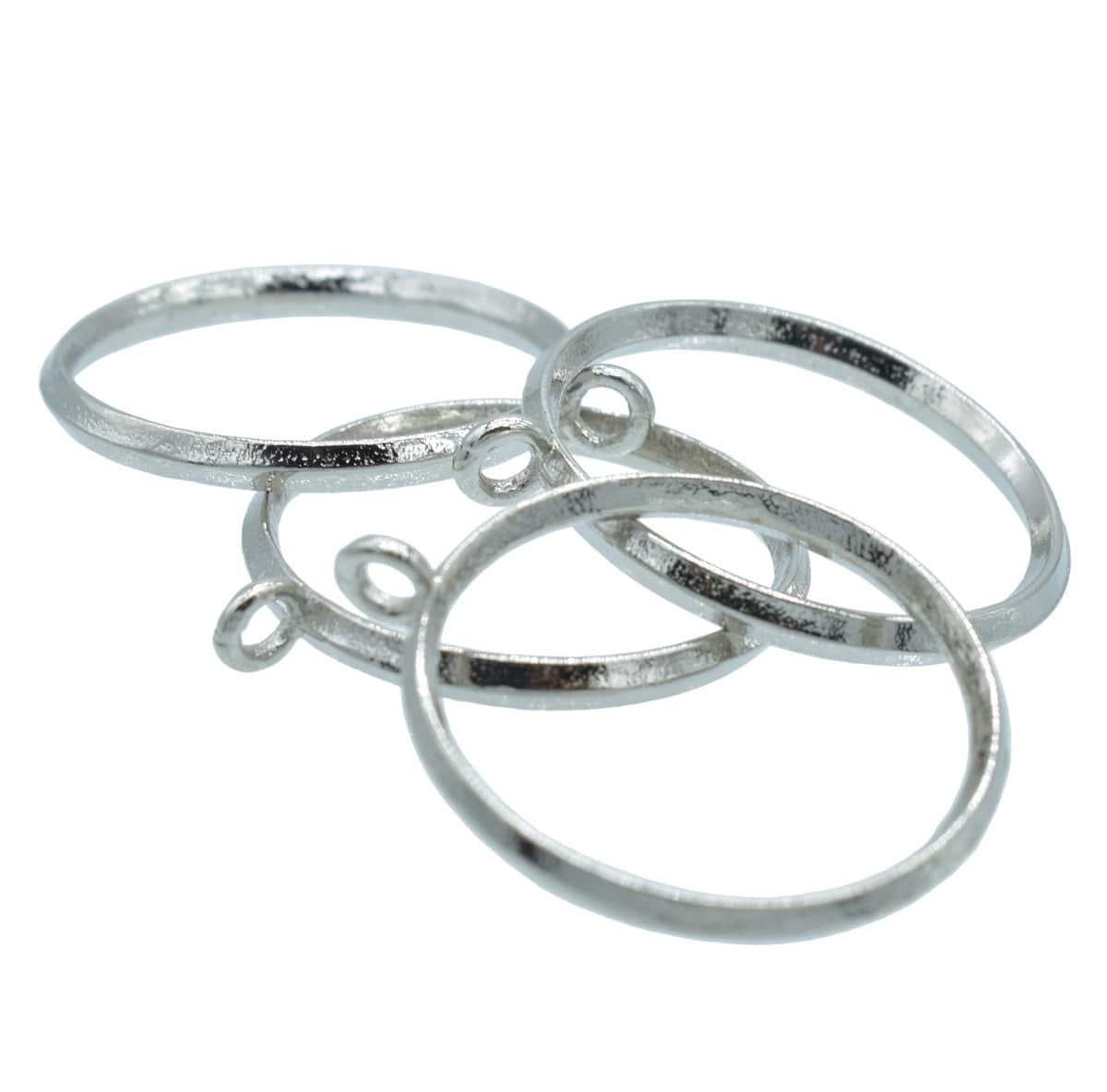 jags-mumbai Resin Accessories And More Diy Metal Imitation 4Pcs Silver Round Big JRDA19