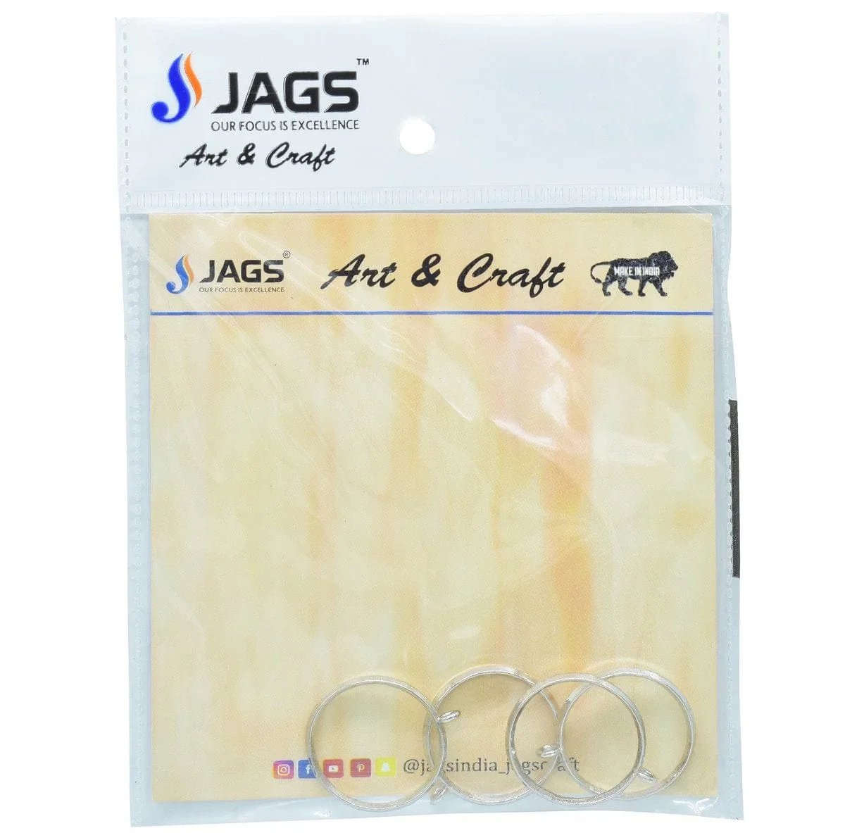 jags-mumbai Resin Accessories And More Diy Metal Imitation 4Pcs Silver Round Big JRDA19