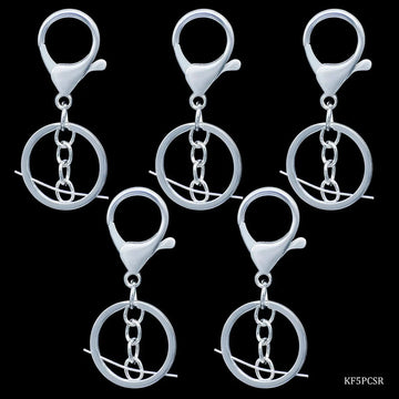 jags-mumbai Resin Accessories And More Key Chain Fitting Silver With Hook 5Pcs KF5PCSR