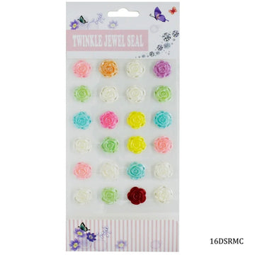 jags-mumbai scrapbook Stickers Big Twinkle Jewel Seat Rose Sticker (Multi Colour)