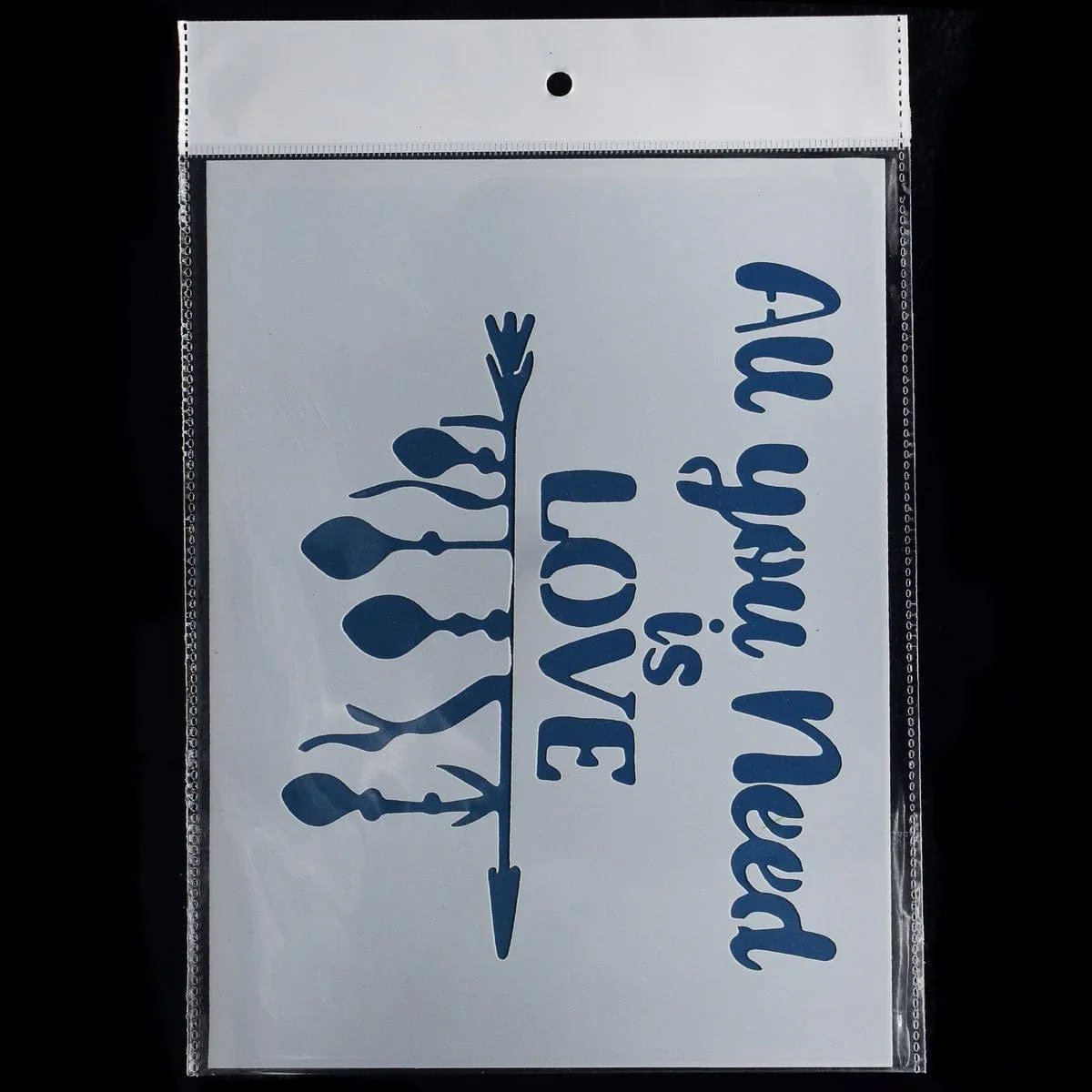 jags-mumbai Stencil Jags Stencil Plastic A5 "All You Need Is Love" - JSPA5-3