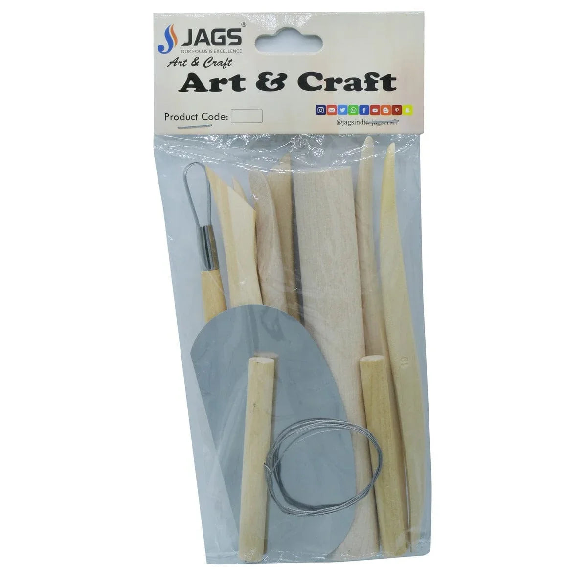 jags-mumbai Tools Wooden Craft Clay Tool Set Of 10Pics