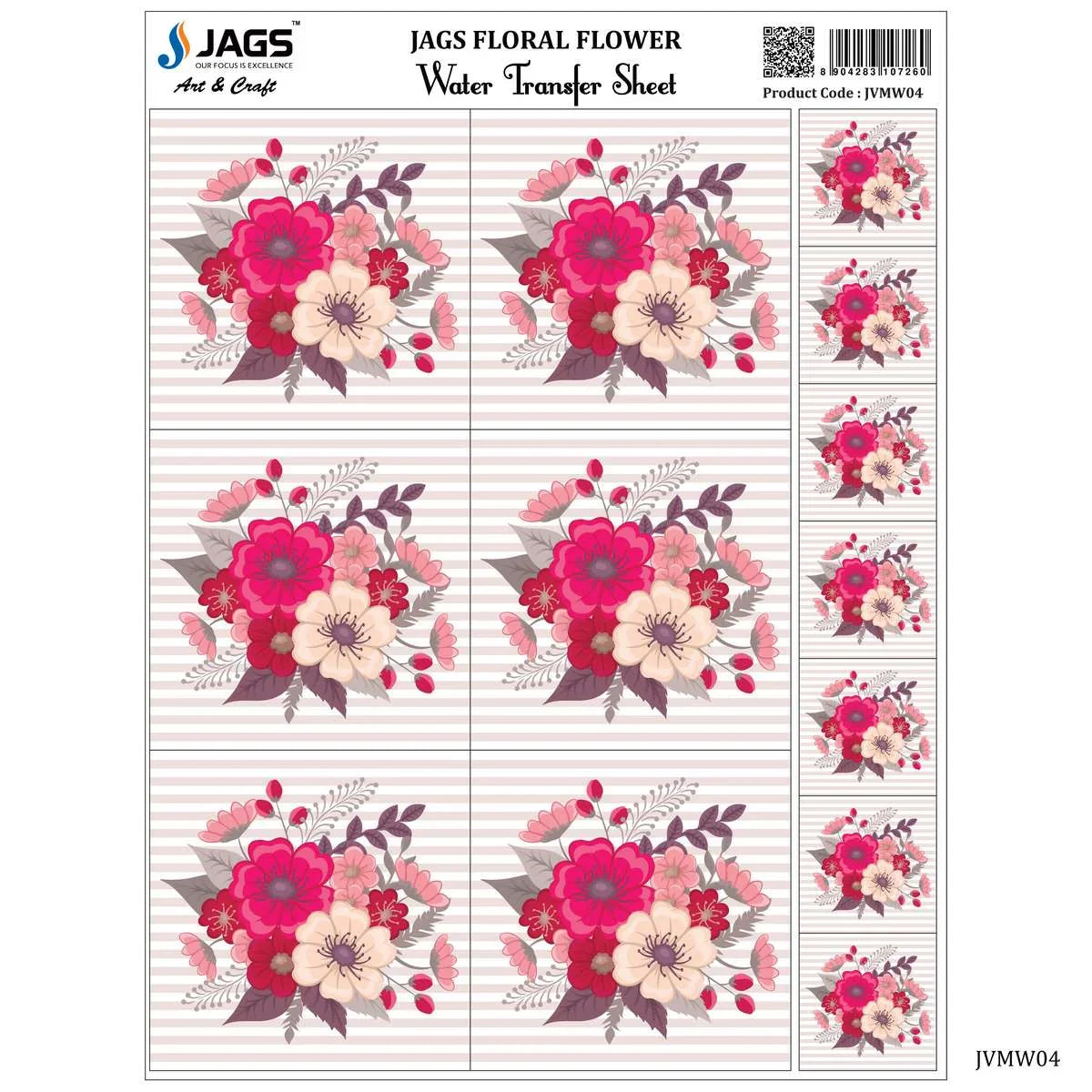 jags-mumbai Transfer Sheets JAGS Water Transfer Sheet Floral Flower