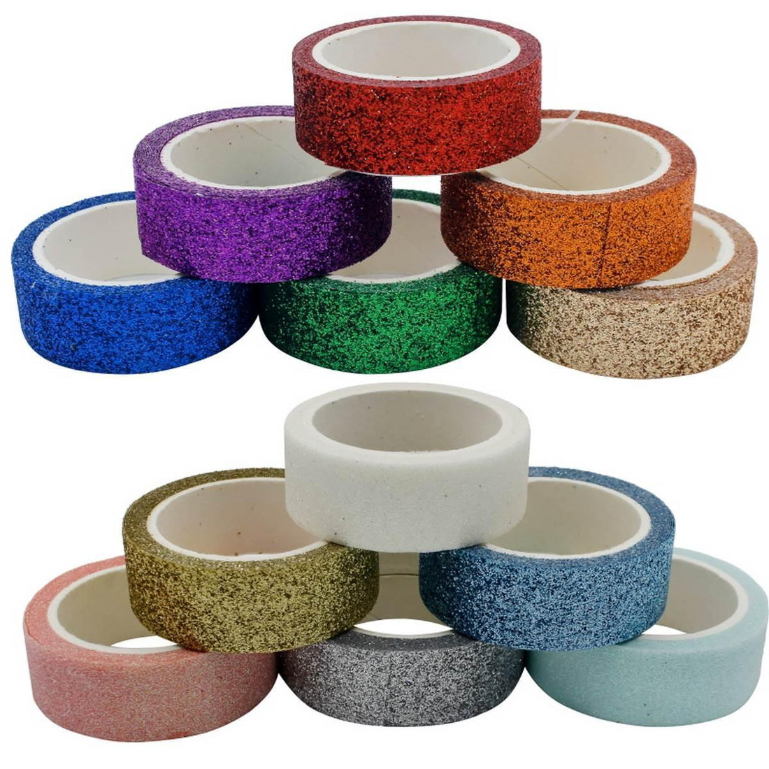 jags-mumbai Washi Tape Colorful Glitter Washi Tape Collection(60Pcs)