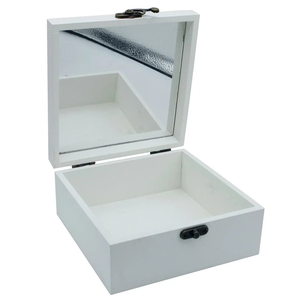 jags-mumbai Wooden Box Wooden Empty Box 3pcs White With Miror XT2223