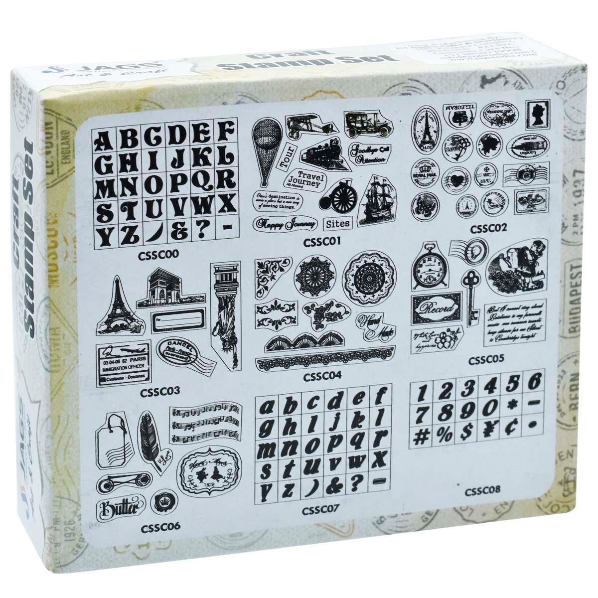 jags-mumbai Wooden Stamps Craft Stamp Set Music Fether 7 Pcs Set CSSC06
