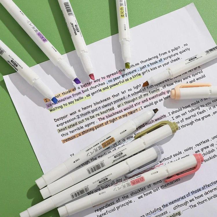 jai ambe novelties Bitoon Pastel two sided Highlighter (Pack of 6)-  Mild liners