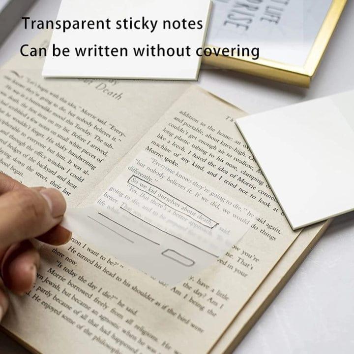 Transparent sticky notes, clear and see-through