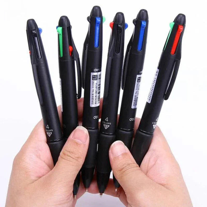 Jay ambe novelty Pens Effective Four-Color Ball-Point Pen Four-In-One Multi-Color Refill 0.7mm Press Office School Supplies Student Children Gift Pen