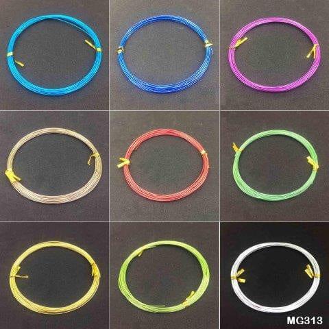 MG Traders Pack Wire Metal Wire Coloured 5Mtr 1Mm (Mg313)  (Contain 1 Unit)