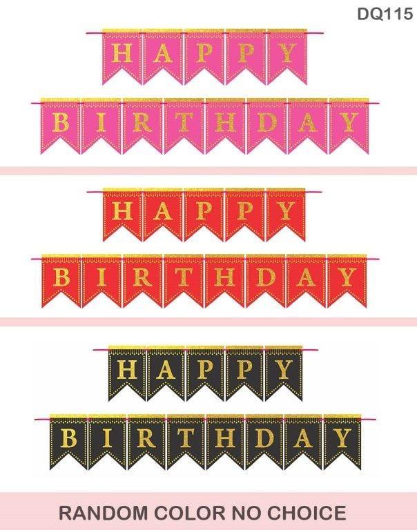 MG Traders 1 Balloon & Party Products Dq115 Happy Birthday Glitter Banner