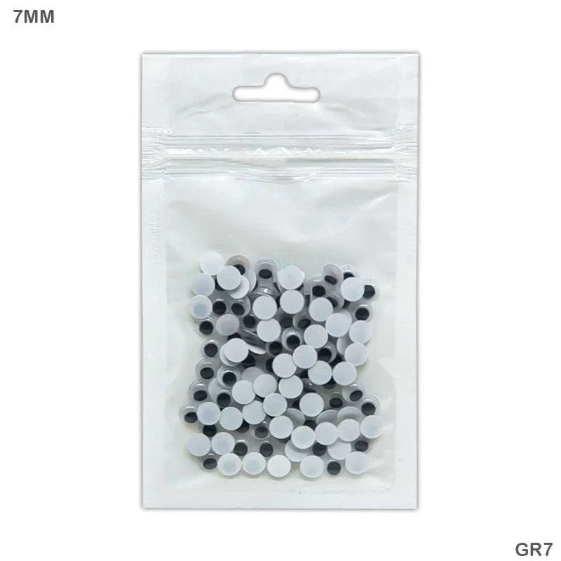 MG Traders Googly Eye Googly Eye Sp Round 7Mm (125 Pcs) (Gr7)
