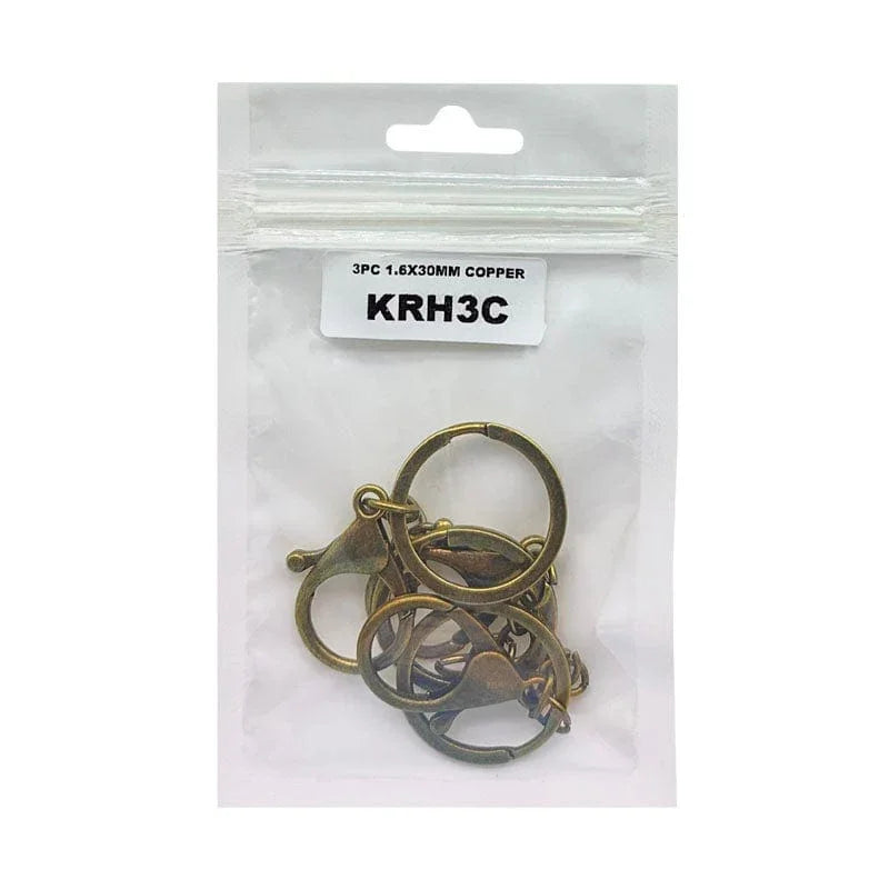 MG Traders Chains & Hooks Krh3C Key Ring With Hook 3Pc Copper 1.6X30Mm