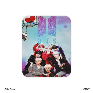 MG Traders 1 Magnet Sheet & Buttons Gm47 Glitter Printed Fridge Magnet 6X7.5Cm